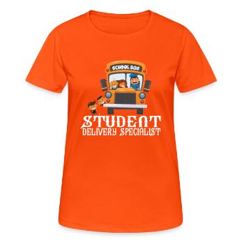 Student Delivery Specialist Schulbusfahrer - Frauen T-Shirt atmungsaktiv - Neonorange - Vorne - AI Model Female 172 dark (172cm)