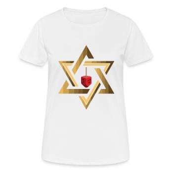 Star Of David Jewish Dreidel - Women's Breathable T-Shirt - white - Front - AI Model Female 172 dark (172cm)