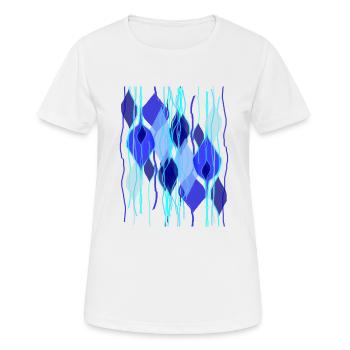 Fleda Maus Design: Abstrakte Tropfenformen - Frauen T-Shirt atmungsaktiv - Weiß - Vorne - AI Model Female 172 dark (172cm)