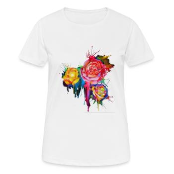 Flower Power good mood shirt - Women's Breathable T-Shirt - white - Front - AI Model Female 172 dark (172cm)
