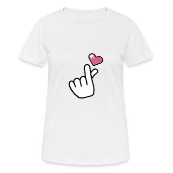 Herz Finger Liebe koreanischen Pop - Frauen T-Shirt atmungsaktiv - Weiß - Vorne - AI Model Female 172 dark (172cm)