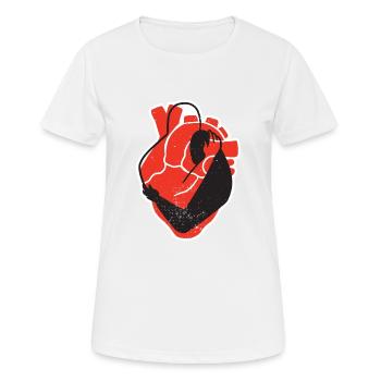 Coeur avec étreinte Couple de coeurs aimants - T-shirt respirant Femme - blanc - Devant - AI Model Female 172 dark (172cm)