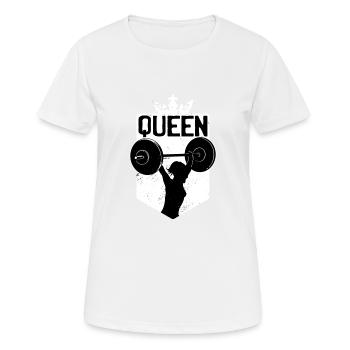 Musculation Reine avec haltères Reine et King Gym - T-shirt respirant Femme - blanc - Devant - AI Model Female 172 dark (172cm)