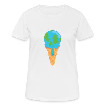 Faire fondre la terre de glace - T-shirt respirant Femme - blanc - Devant - AI Model Female 172 dark (172cm)
