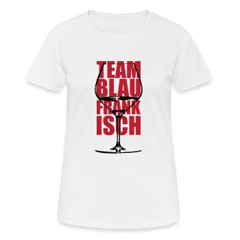 Team Blaufränkisch Rotweit Weinglas Burgenland - Frauen T-Shirt atmungsaktiv - Weiß - Vorne - AI Model Female 172 dark (172cm)