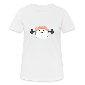 Sushi Gym - Frauen T-Shirt atmungsaktiv - Weiß - Vorne - AI Model Female 172 dark (172cm)