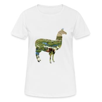 Alpaga alpaga alpaga lama lama lama - T-shirt respirant Femme - blanc - Devant - AI Model Female 172 dark (172cm)