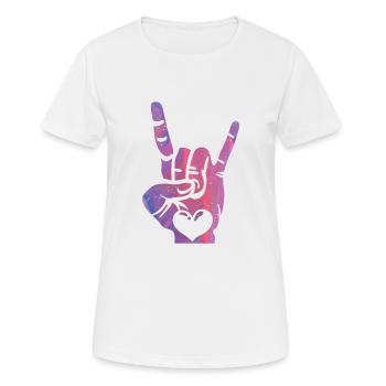 Love, Peace and Rock n Roll - Women's Breathable T-Shirt - white - Front - AI Model Female 172 dark (172cm)