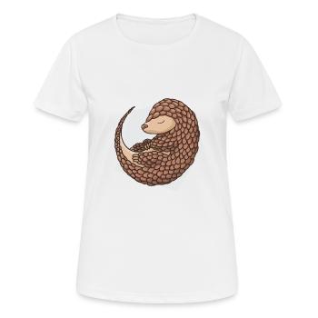 Pangolin verschlafenes Schuppentier süßes Tier - Frauen T-Shirt atmungsaktiv - Weiß - Vorne - AI Model Female 172 dark (172cm)