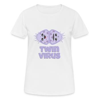 lustiges Zwilling Virus - Frauen T-Shirt atmungsaktiv - Weiß - Vorne - AI Model Female 172 dark (172cm)