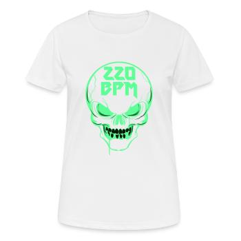 220 BPM Gabber Gabba Hard-Tekk Schranz Techno Rave - T-shirt respirant Femme - blanc - Devant - AI Model Female 172 dark (172cm)