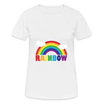 Arc-en-ciel - T-shirt respirant Femme - blanc - Devant - AI Model Female 172 dark (172cm)