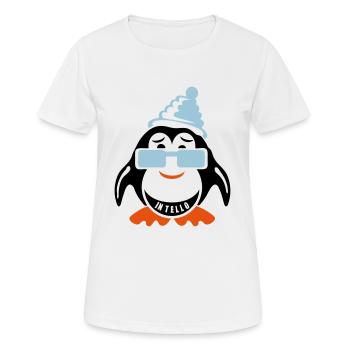 pingouin sourire intello expression bonnet - T-shirt respirant Femme - blanc - Devant - AI Model Female 172 dark (172cm)