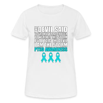PTBS-Bewusstsein - Frauen T-Shirt atmungsaktiv - Weiß - Vorne - AI Model Female 172 dark (172cm)
