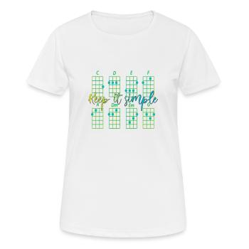 accords ukuléléens simples - T-shirt respirant Femme - blanc - Devant - AI Model Female 172 dark (172cm)