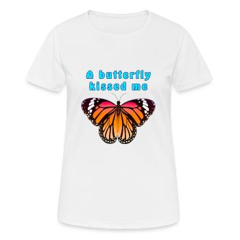 Butterfly A butterfly kissed me - Women's Breathable T-Shirt - white - Front - AI Model Female 172 dark (172cm)