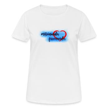 miteinander fuereinander - Frauen T-Shirt atmungsaktiv - Weiß - Vorne - AI Model Female 172 dark (172cm)
