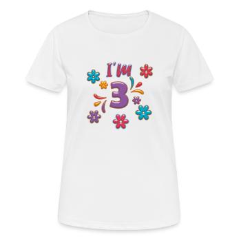3 Jahre alt 3 Geburtstag Geschenk "I'm 3" - Frauen T-Shirt atmungsaktiv - Weiß - Vorne - AI Model Female 172 dark (172cm)