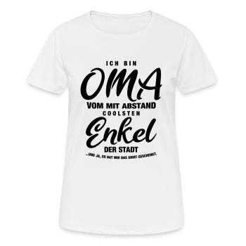 Oma vom coolsten Enkel der Stadt - Frauen T-Shirt atmungsaktiv - Weiß - Vorne - AI Model Female 172 dark (172cm)