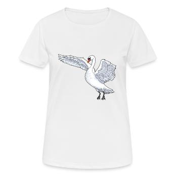 Schwan Schwäne Wasservögel Wildtiere Vogel - Frauen T-Shirt atmungsaktiv - Weiß - Vorne - AI Model Female 172 dark (172cm)