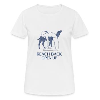 Pose de chameau | Ustrasana | Yoga Pose Camel - T-shirt respirant Femme - blanc - Devant - AI Model Female 172 dark (172cm)