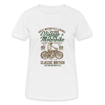 VINTAGE MOTORBIKE CLASSIC BRITISH MOTORCYCLE - Frauen T-Shirt atmungsaktiv - Weiß - Vorne - AI Model Female 172 dark (172cm)