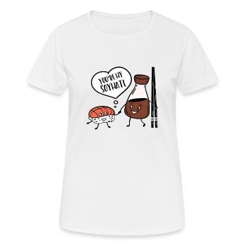 You are my Soymate Sushi Japan Kawaii Liebhaber Ge - Frauen T-Shirt atmungsaktiv - Weiß - Vorne - AI Model Female 172 dark (172cm)