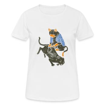 Tattoo artist Irezumi cat lover gift Tig - Women's Breathable T-Shirt - white - Front - AI Model Female 172 dark (172cm)