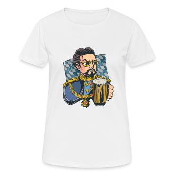 Tasse à bière Bavarian King Ludwig II bleu blanc - T-shirt respirant Femme - blanc - Devant - AI Model Female 172 dark (172cm)
