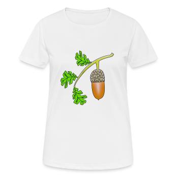 Chêne feuille de gland - T-shirt respirant Femme - blanc - Devant - AI Model Female 172 dark (172cm)
