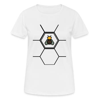 Abeille en nid d'abeille - T-shirt respirant Femme - blanc - Devant - AI Model Female 172 dark (172cm)