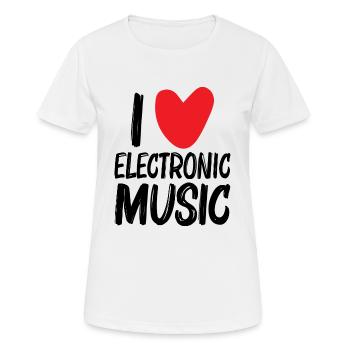 I Love Electronic Music - Frauen T-Shirt atmungsaktiv - Weiß - Vorne - AI Model Female 172 dark (172cm)