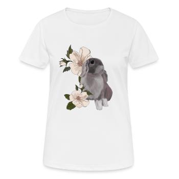 Kaninchen und Blume - Frauen T-Shirt atmungsaktiv - Weiß - Vorne - AI Model Female 172 dark (172cm)
