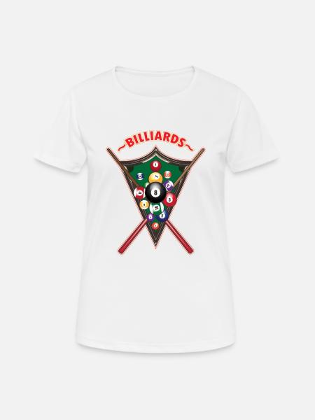 Billiard - Frauen T-Shirt atmungsaktiv - Weiß