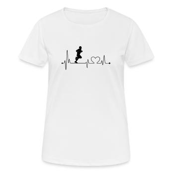 battement de coeur quand je cours dans la rue - T-shirt respirant Femme - blanc - Devant - AI Model Female 172 dark (172cm)