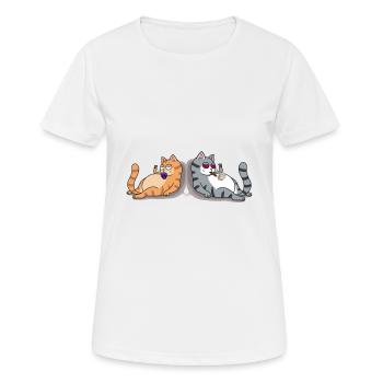 Bébé chat futur stoner cat joint fumeur côte - T-shirt respirant Femme - blanc - Devant - AI Model Female 172 dark (172cm)