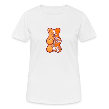 Orange Gummibärchen Anatomie - Frauen T-Shirt atmungsaktiv - Weiß - Vorne - AI Model Female 172 dark (172cm)