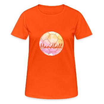 Handball is everything - Women's Breathable T-Shirt - neon orange - Front - AI Model Female 172 dark (172cm)