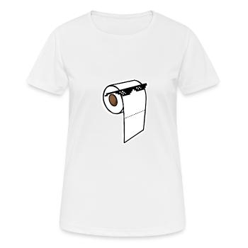 Toilettenpapier-Show - Frauen T-Shirt atmungsaktiv - Weiß - Vorne - AI Model Female 172 dark (172cm)