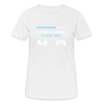 Spieler 3 Laden Funny Gaming Pregnancy Announceme - Frauen T-Shirt atmungsaktiv - Weiß - Vorne - AI Model Female 172 dark (172cm)