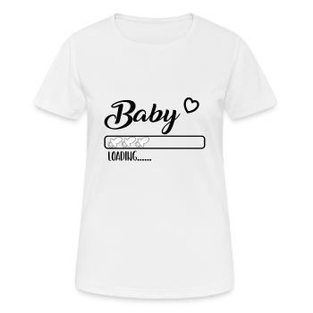 barre de chargement avec cœur et tétine - T-shirt respirant Femme - blanc - Devant - AI Model Female 172 dark (172cm)