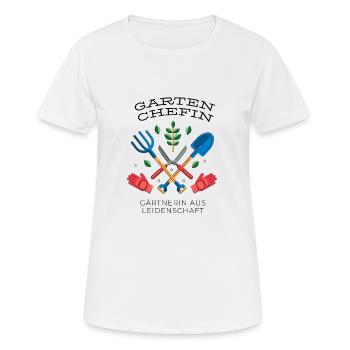 Garten Chefin Gärtnerin aus Leidenschaft Gärtnern - Frauen T-Shirt atmungsaktiv - Weiß - Vorne - AI Model Female 172 dark (172cm)