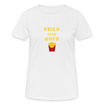 Fries over Guys - Frauen T-Shirt atmungsaktiv - Weiß - Vorne - AI Model Female 172 dark (172cm)