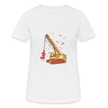 Cadeaux d'anniversaire de grue 3ème anniversaire garçon - T-shirt respirant Femme - blanc - Devant - AI Model Female 172 dark (172cm)