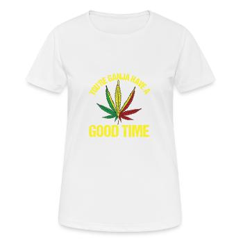 Marijuana - Ganja passe un bon moment - Reggae - T-shirt respirant Femme - blanc - Devant - AI Model Female 172 dark (172cm)