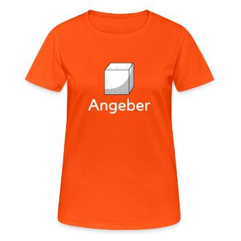 Freimaurer perfekt kubischer Stein - Frauen T-Shirt atmungsaktiv - Neonorange - Vorne - AI Model Female 172 dark (172cm)
