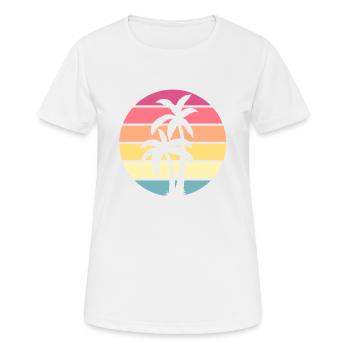 Palm Tree Distressed Beach Design - Frauen T-Shirt atmungsaktiv - Weiß - Vorne - AI Model Female 172 dark (172cm)