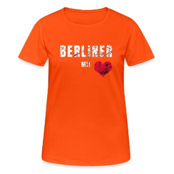 Berliner with heart - Women's Breathable T-Shirt - neon orange - Front - AI Model Female 172 dark (172cm)