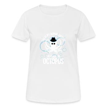 Oktopus Kraken Kostüm für Meeresbiologen - Frauen T-Shirt atmungsaktiv - Weiß - Vorne - AI Model Female 172 dark (172cm)