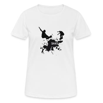 skate splash skater sprung olli palace suprem cool - Frauen T-Shirt atmungsaktiv - Weiß - Vorne - AI Model Female 172 dark (172cm)
